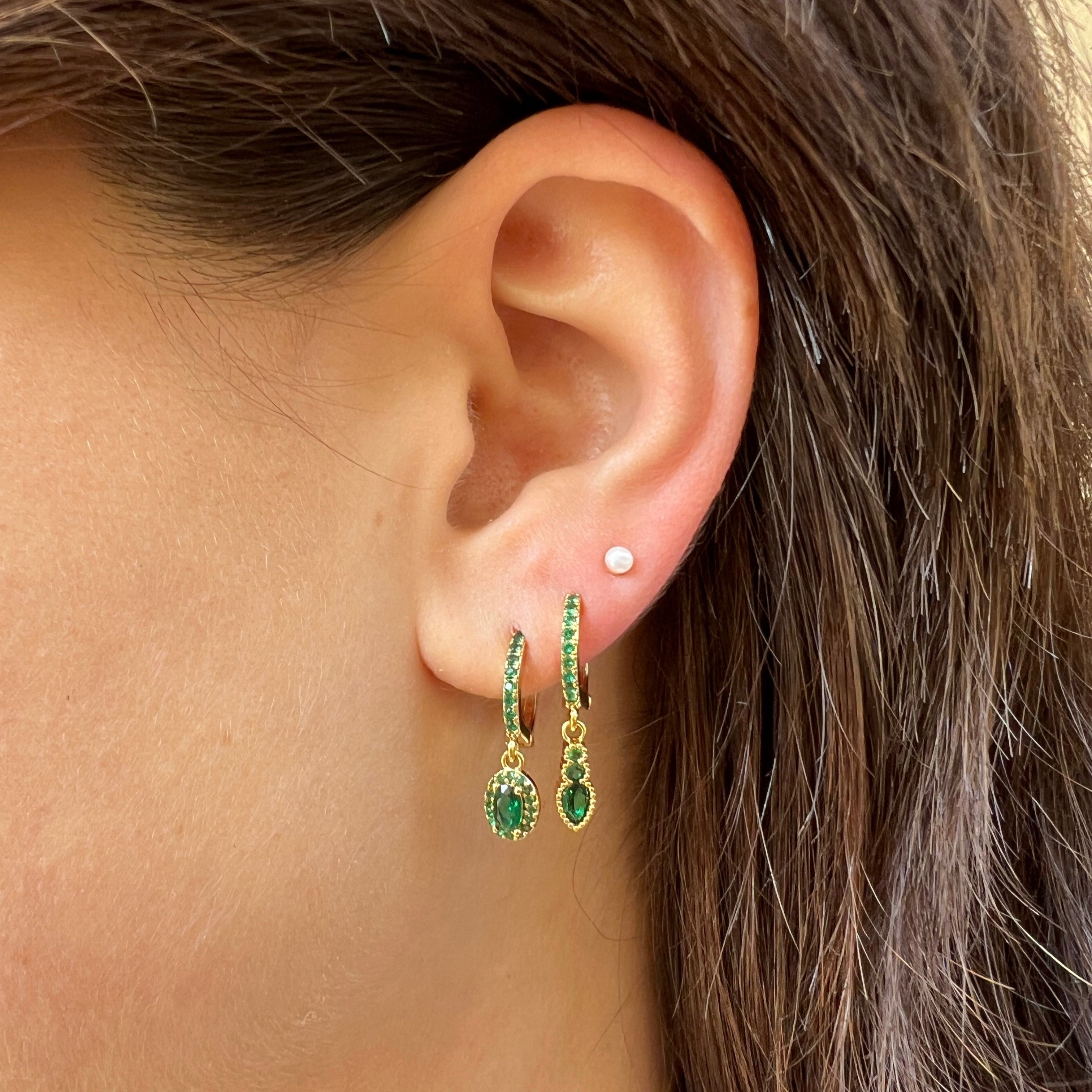 Earrings pia green