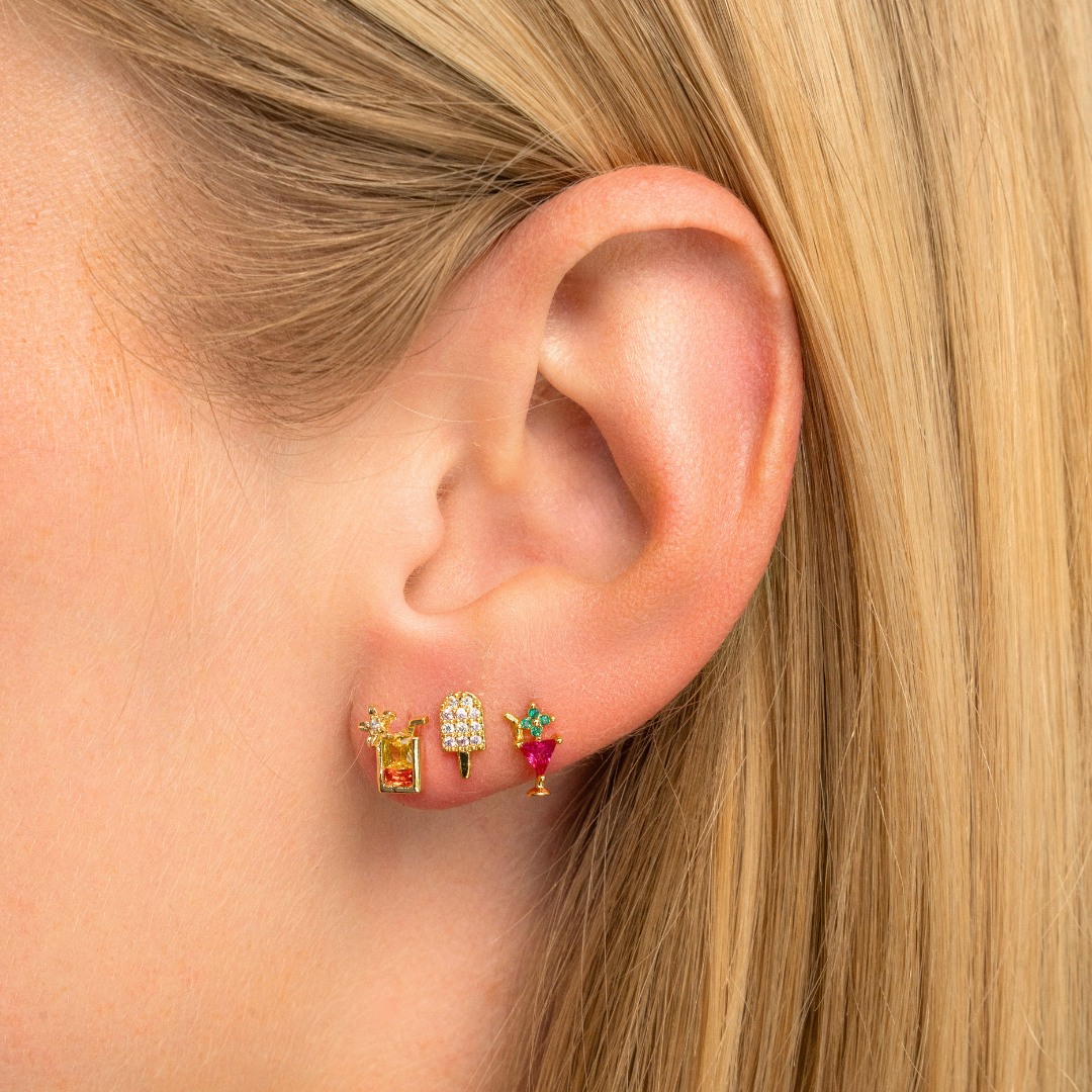 Pink martini studs