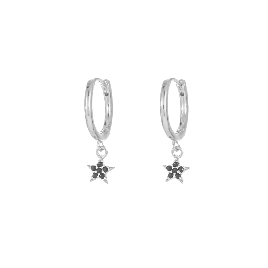 Earrings sparkling star black