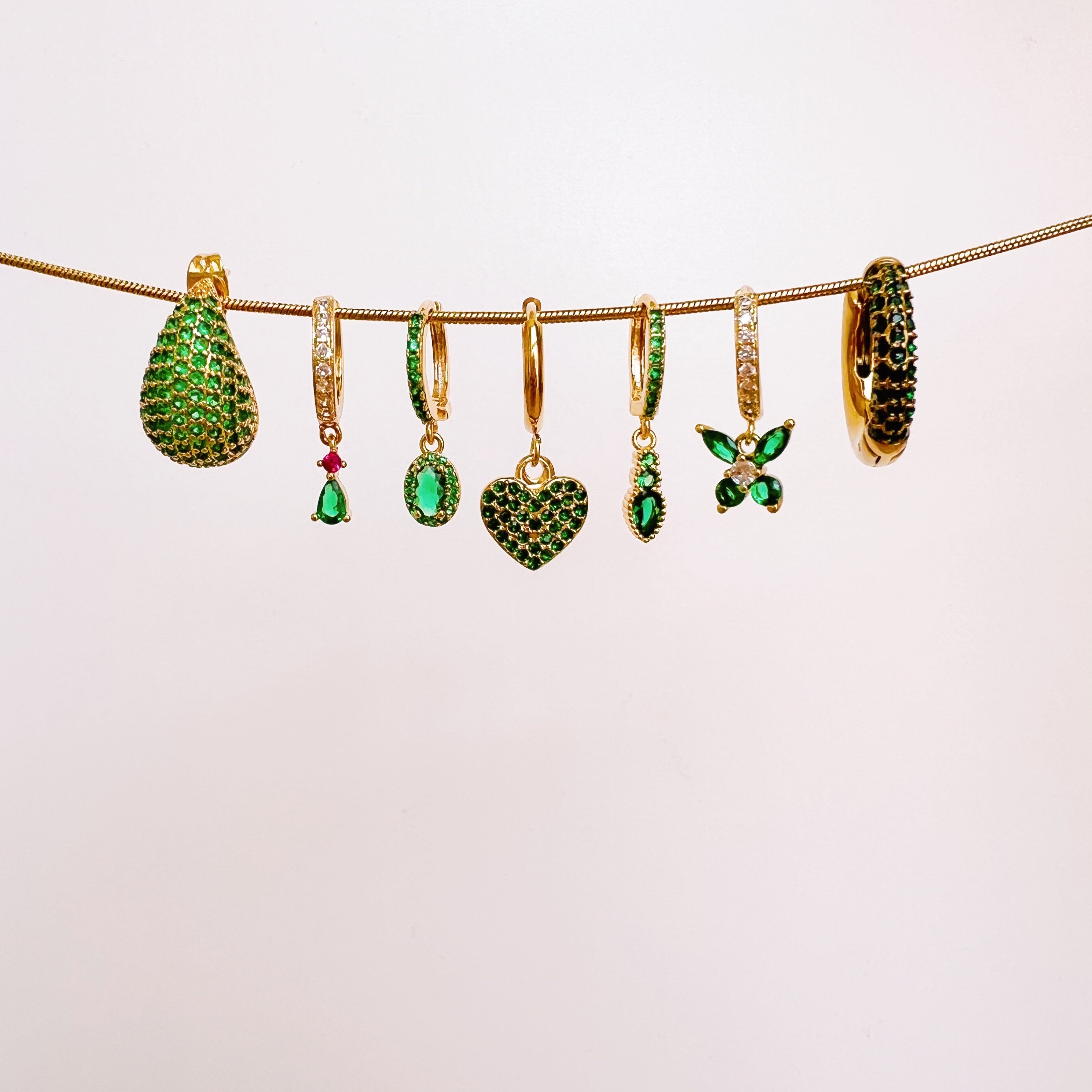 Earrings valentine green