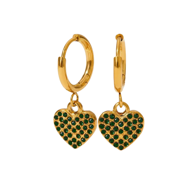 Earrings valentine green